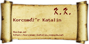 Korcsmár Katalin névjegykártya