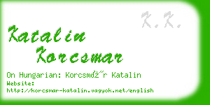 katalin korcsmar business card